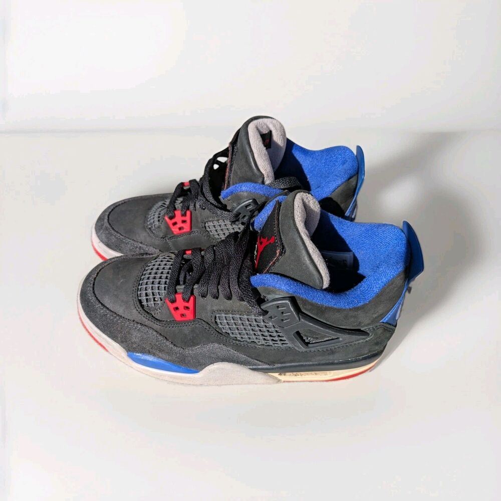 Size 7Y - Jordan retro 4 Rare Air Black Blue Red Gray Suede IB4171-003